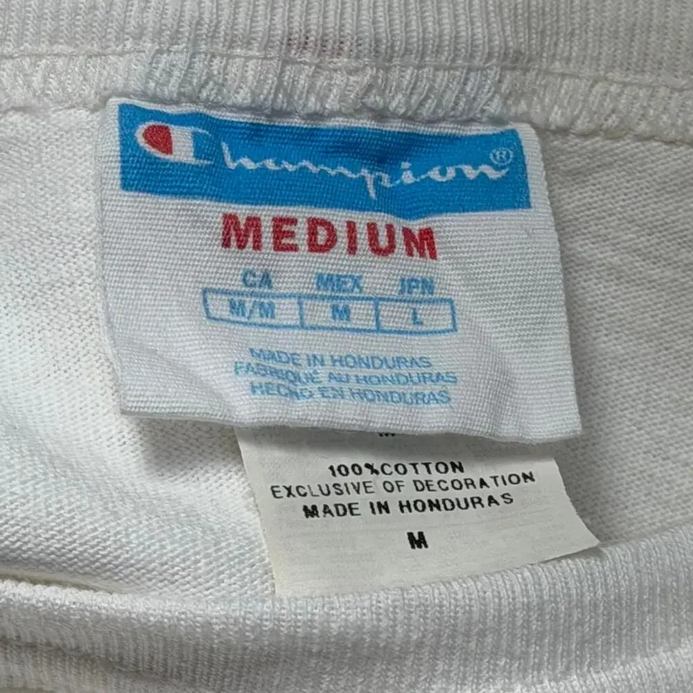 Champion white t-shirt with gold logo (M) - Picture 3 of 8
